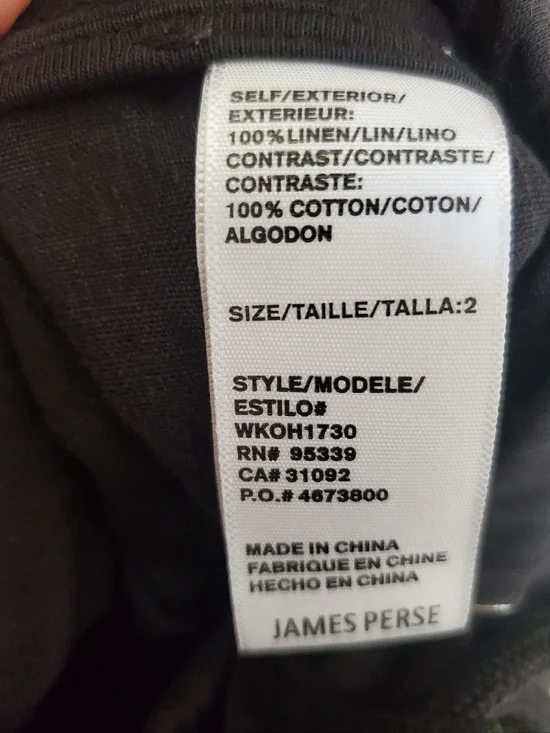 James Perse Black Linen Pants Size 2 Medium NWOT - Picture 7 of 7